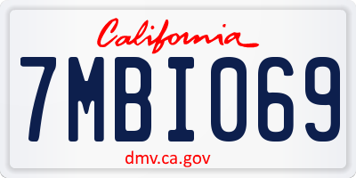 CA license plate 7MBI069