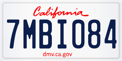 CA license plate 7MBI084