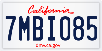 CA license plate 7MBI085