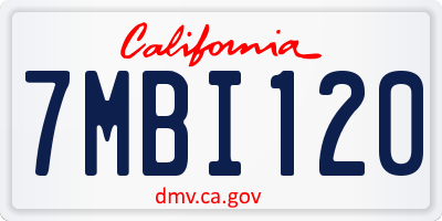 CA license plate 7MBI120
