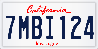 CA license plate 7MBI124