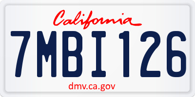 CA license plate 7MBI126