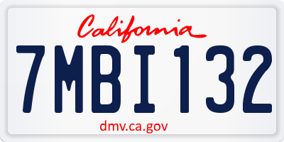 CA license plate 7MBI132