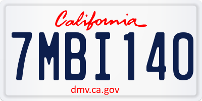 CA license plate 7MBI140
