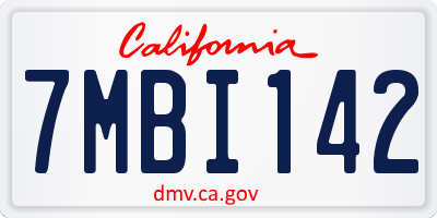 CA license plate 7MBI142