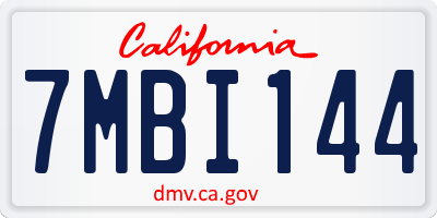 CA license plate 7MBI144