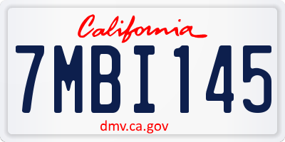 CA license plate 7MBI145