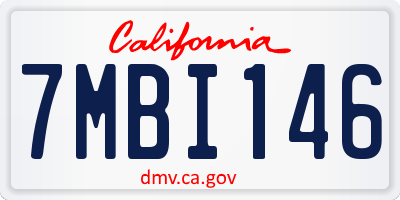 CA license plate 7MBI146