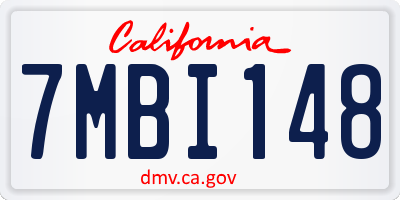 CA license plate 7MBI148