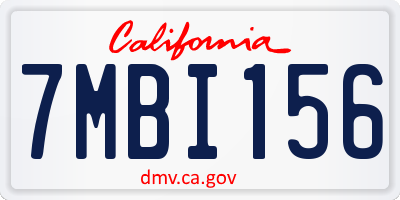 CA license plate 7MBI156