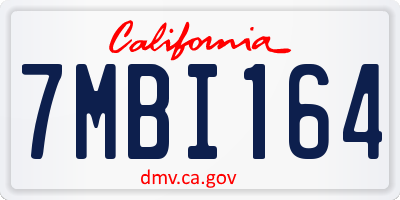 CA license plate 7MBI164