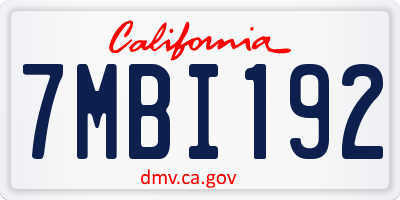 CA license plate 7MBI192