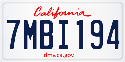 CA license plate 7MBI194