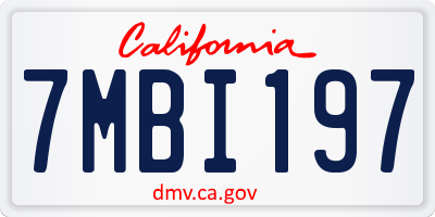 CA license plate 7MBI197