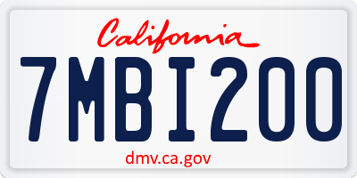 CA license plate 7MBI200