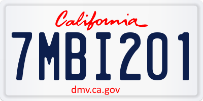 CA license plate 7MBI201