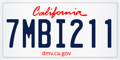 CA license plate 7MBI211
