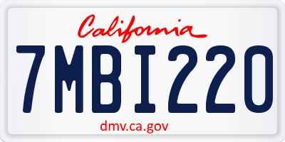 CA license plate 7MBI220