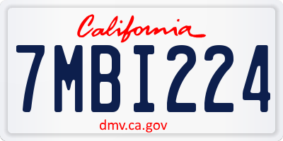 CA license plate 7MBI224