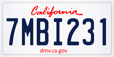 CA license plate 7MBI231