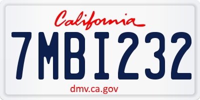 CA license plate 7MBI232