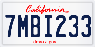 CA license plate 7MBI233