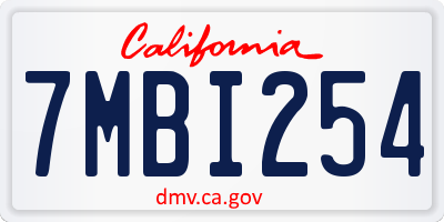 CA license plate 7MBI254