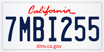 CA license plate 7MBI255