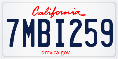 CA license plate 7MBI259