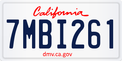 CA license plate 7MBI261
