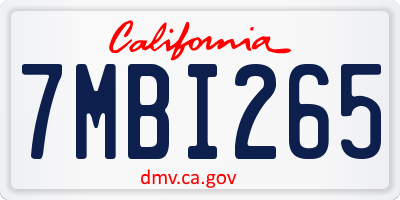 CA license plate 7MBI265
