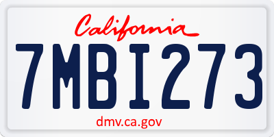 CA license plate 7MBI273