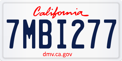 CA license plate 7MBI277