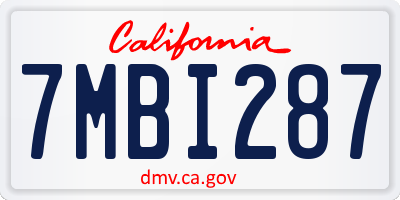 CA license plate 7MBI287