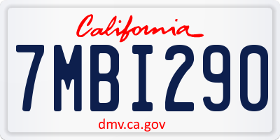 CA license plate 7MBI290