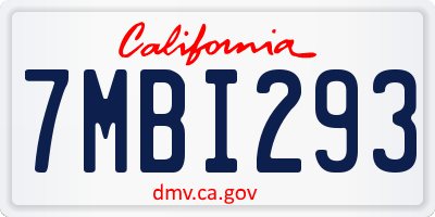 CA license plate 7MBI293