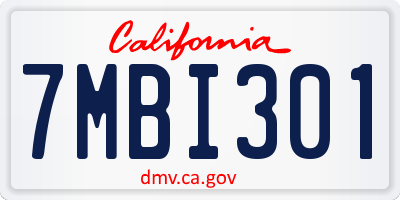CA license plate 7MBI301
