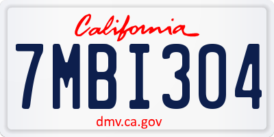 CA license plate 7MBI304