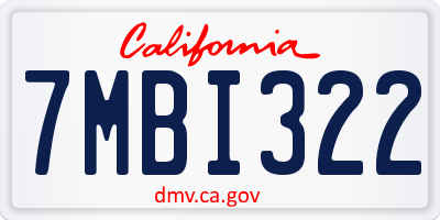 CA license plate 7MBI322