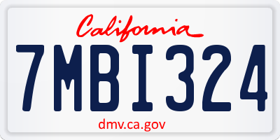 CA license plate 7MBI324