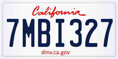CA license plate 7MBI327