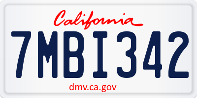 CA license plate 7MBI342