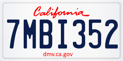 CA license plate 7MBI352