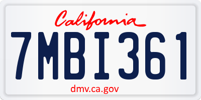 CA license plate 7MBI361