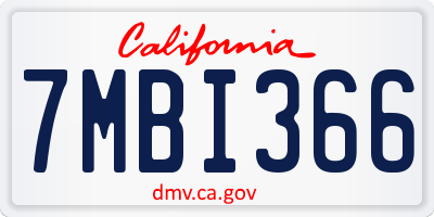 CA license plate 7MBI366