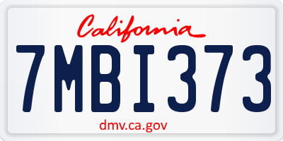 CA license plate 7MBI373