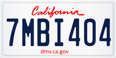 CA license plate 7MBI404