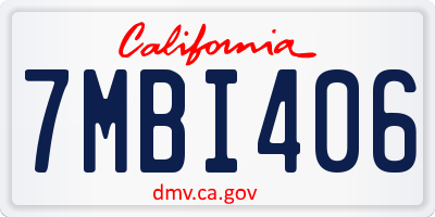 CA license plate 7MBI406