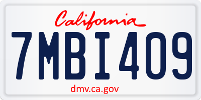 CA license plate 7MBI409