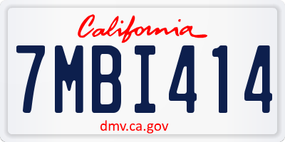 CA license plate 7MBI414
